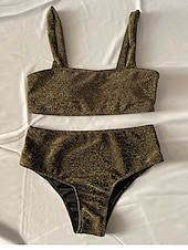 abordables Ensemble de bikinis-Femme Maillots de Bain Bikinis Maillot de bain Elégant Vacances Couleur unie Sans Manches Maillots de bain