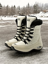 baratos Botas de neve e inverno-botas de neve de inverno impermeáveis femininas com forro de pelúcia quente e sola antiderrapante – ideais para atividades ao ar livre em clima frio