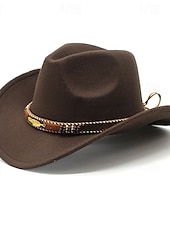 preiswerte Fedora-Hut-Herren Kentucky Derby Hut Sonnenhut Cowboyhut Fedora-Trilby-Hut Schwarz Rote Wollig Vintage-Stil Mode 18. Jahrhundert Bundesstaat Texas Täglich Themenparty Einfarbig Sonnenschutz Cosplay