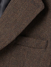 abordables Costumes formels-costumes à chevrons en tweed pour hommes 3 pièces vintage rétro grande taille couleur unie coupe ajustée simple boutonnage deux boutons marron bordeaux bleu marine foncé vert automne/hiver