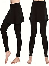 olcso Sima leggings-Női Pamutszövet nadrág Skort Alkalmi / sportos Teljes hossz Magas derék Sima Magas vágás kellemes Mekano Kényelmes Mikroelasztikus Tornaterem Fekete Bor Khakizöld Szürke Tavasz &amp; Ősz Normál