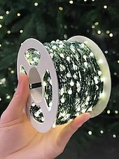 お買い得  太陽光発電-50m-500LED/100m-1000LED 屋外用高輝度銅線ライトストリング 大型ソーラーパネル 中庭の軒先 クリスマスツリー バルコニー フェンス 聖なる祭りの雰囲気 装飾用ライトストリング