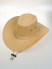 cheap Men&#039;s Hats-Men&#039;s Sun Hat Cowboy Hat Fedora Trilby Hat Black Red Polyester Vintage Style Fashion 18th Century State of Texas Daily Theme Party Solid / Plain Color Sunscreen Cosplay