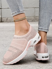 preiswerte Damen-Sneaker-leichte lila Slip-On-Sneaker für Damen mit Strass-Details – bequeme Luftpolstersohle zum Gehen und für die Freizeit