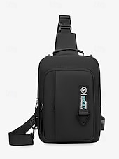olcso Férfitáskák-férfi vízálló crossbody hevedertáska usb töltőcsatlakozóval – kültéri utazó válltáska több zsebbel