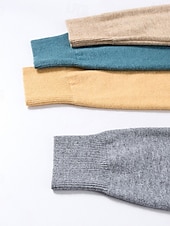 billiga tröja för män-Herr Pullover tröja Stickad tröja Ribbad Sticka Stickat Slät Mock Neck Grundläggande Håller värmen Dagliga kläder Semester Kläder Höst vinter Svart Vit S M L