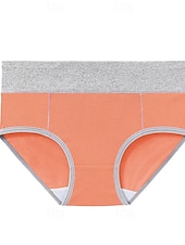 preiswerte Unterhosen-Damen Basic Höschen 1 Stk. Unterwäsche schlicht klassisch reine Farbe mittlere Taille Übergröße geschlechtsneutral hellblau schwarz weiß M L XL Home Outfits
