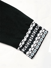 billiga svart mini klänning-Dam Sweatshirt klänning Mini klänning Lappverk Dragkedja Ledigt Tröjkrage Långärmad Svart Färg