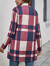 preiswerte Strickjacken und Oberbekleidung-Damen Freizeitjacke Outdoor Patchwork Patchwork Windundurchlässig Modisch Regular Fit Oberbekleidung Langarm Herbst Rosa S