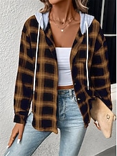abordables veste à capuche-Veste décontractée Femme Extérieur Plein Air Usage quotidien mode Décontractées Avec poches Imprimer Normal Manteau Rose Claire Rouge Marron Automne Hiver Boutonnage Simple Sweat à capuche Standard S