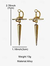 abordables Pendiente de mujer-Pendientes de oro con forma de espada para mujer: joyas de moda atrevidas y únicas para looks atrevidos y modernos