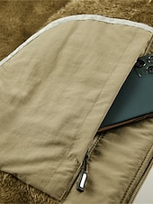 levne Gilety-Pánské Rybářská vesta Denní Na běžné nošení Jaro &amp; podzim Kapsy Polyester Pohodlné Pevná barva Zip Stojáček Černá Khaki Tmavomodrá Tmavě šedá Vesta