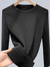 voordelige Effen kleuren-Dames Trui Modieus Dagelijks Basic Effen Kleur Strakke ronde hals Gebreid Lange mouw Normale tops breien Werk Zwart Kameel Herfst Winter