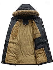 preiswerte Daunenjacken &amp; Parkas für Herren-Herren Wintermantel puffer jacket Fleecejacke Gefütterte Jacke Tasche Polyester Urlaub Freizeitskleidung Verabredung Standard Modisch Brautkleider schlicht Komfortabel warm Herbst Winter Solide