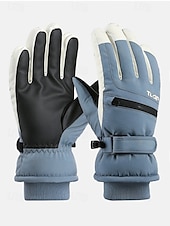cheap Men&#039; Gloves-Men&#039;s Waterproof Winter Gloves - Insulated Ski and Snowboarding Gloves with Adjustable Strap, Anti-Slip Palm, and Warm Fleece Lining