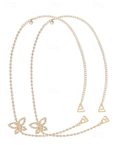abordables Bracelet pour femme-élégant bijou de chaîne d&#039;épaule en strass papillon pour femme - accessoire de chaîne de corps en cristal étincelant, parfait pour les fêtes et les soirées