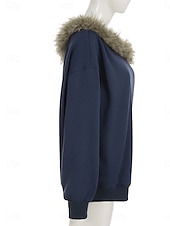 abordables Sweats à capuche-pull femme mode décontracté uni fête décontractée sortie sweat à capuche coupe ample manches longues bleu automne hiver