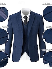 tanie stroje-Retro / vintage Ryczące 20s 1920 roku Spodnie Stroje Smokin Wielki Gatsby Pan Gangster Męskie Strój karnawałowy Święta Karnawał Nowy Rok Ślub Bal maskowy Spotkanie towarzyskie Dla dorosłych Płaszcz
