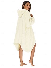 billige Kigurumi-pysjamas-Voksne Helfarge Onesie-pysjamas Oversized hetteteppe Bærbart teppe med lomme Onesie-pysjamas Kigurumi pyjamas søt stil Til Damer og Herrer Karneval Maskerade Tegnefilm