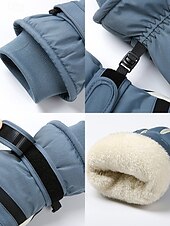 cheap Men&#039; Gloves-Men&#039;s Waterproof Winter Gloves - Insulated Ski and Snowboarding Gloves with Adjustable Strap, Anti-Slip Palm, and Warm Fleece Lining