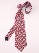 baratos Gravatas masculinas e gravatas borboleta-gravatas masculinas de seda sintética com padrão retrô - gravatas vintage com estampa floral e geométrica para uso formal e empresarial