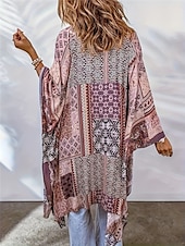 preiswerte Freizeitjacken-Damen Freizeitjacke Outdoor Strasse Freizeitskleidung Frühling Herbst Lang Mantel Regular Fit warm Atmungsaktiv Stilvoll Brautkleider schlicht Jacken Langarm Blumen Farbblock Bedruckt Schwarz Purpur