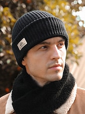 preiswerte Herrenhüte-Schwarze Strickmütze für Herren mit abnehmbarer Sturmhaube – warme und vielseitige Wintermütze für Outdoor-Aktivitäten und Sport