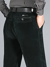 cheap Slim-Men&#039;s Dress Pants Winter Pants Trousers Slacks Suit Pants Pocket Plain Comfort Breathable Outdoor Daily Going out Fashion Casual Black Wine