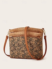 olcso Keresztpántos táskák-boho vintage crossbody táska geometrikus mintákkal - könnyű és stílusos válltáska nőknek, ideális mindennapokhoz és utazáshoz