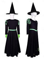 levne Dívčí kostýmy-Čerodějnice Glinda Elphaba Šaty Úbory Kostým Valpuržina noc Filmové televizní tématické kostýmy Filmové kostýmy for Dívčí Dětské předvečer Všech svatých Karneval Mardi Gras Výkon Párty Podium