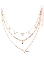 levne Náhrdelníky a přívěsky-choker náhrdelník chrom zlatý dámský elegantní umělecký vrstvený náhrdelník pro svatební hostinu valentýna