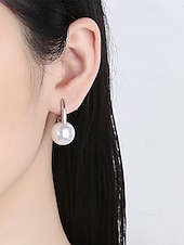 billige Øredobber for kvinner-klassiske bøyleøreringer for kvinner med perledråpe - elegante minimalistiske smykker for hverdagsbruk eller formell bruk