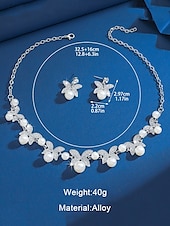 cheap Women&#039;s Necklace-Elegant Pearl Butterfly Necklace and Earrings Set | Rhinestone-Embellished Bridal Jewelry for Weddings, Parties, and Formal Events