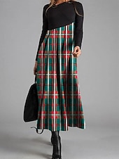 abordables Robe pull-robe décontractée pour femme imprimé graphique col en V robe maxi élégante décontractée fête rendez-vous manches longues automne hiver
