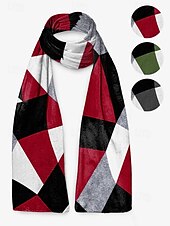 cheap Women&#039;s Scarves-Geometric Print Polyester Scarf for Men and Women - Lightweight and Stylish Accessory for Casual and Formal Outfits