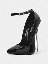 economico Tacchi a Spillo-tacchi a spillo in vernice rossa da donna con cinturino alla caviglia - sexy ed eleganti, perfetti per le uscite serali o per eventi formali
