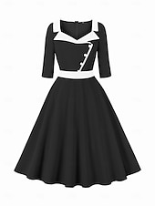 preiswerte Kleider-Retro Vintage 1950er Vintage-Kleid Kleid A-Linie Damen Karneval Neujahr Maskerade Alltagstauglich Junggesellinnenabschiedsparty Erwachsene Kleid
