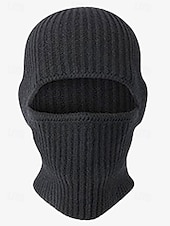 preiswerte Herrenhüte-Schwarze Strickmütze für Herren mit abnehmbarer Sturmhaube – warme und vielseitige Wintermütze für Outdoor-Aktivitäten und Sport