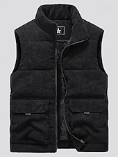 economico Capispalla Elite da Uomo-Per uomo Gilet in pile Gilet da esterno Gilet Punk Attivo Autunno Inverno Poliestere Tinta unica Dolcevita Nero Marrone chiaro Verde militare Gilet