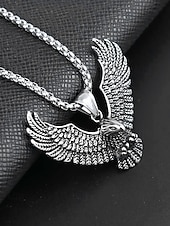 cheap Men&#039;s Jewelry-Men&#039;s Silver Eagle Pendant Necklace – Bold and Detailed Symbolic Jewelry for Strength and Freedom