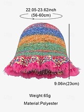 baratos Chapéus Femininos-chapéu de balde de malha colorido feminino com aba fofa – acessório de inverno aconchegante e estiloso