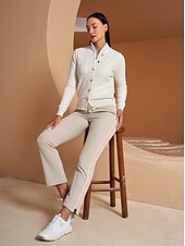 billiga Kvinnors golfkläder-Dam Golfbyxor Kaki Byxa Golfkläder för damer Kläder Outfits Bär kläder