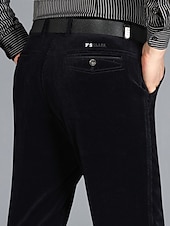 cheap Slim-Men&#039;s Dress Pants Winter Pants Trousers Slacks Suit Pants Pocket Plain Comfort Breathable Outdoor Daily Going out Fashion Casual Black Wine