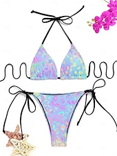 billiga Bikiniset-Dam Badkläder Bikini Baddräkt Stylish Nyans Ärmlös Baddräkter