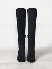 cheap Fashion Boots-Women&#039;s Over-the-Knee Wedge Boots – Suede-Style Burgundy High Boots with Elegant Design, Perfect for Winter Outings and Casual Chic