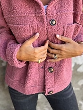 economico Cappotti Invernali-Per donna Cappotto invernale Giacca invernale Giacca in pile Esterno Strada Giornaliero Autunno Inverno Corto Cappotto Standard Tenere al caldo Traspirante Contemporaneo Moda Giacca Manica lunga