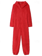 billiga Onesies till damer-kvinnors strumpor ren färg varm mode plysch hem daglig säng sherpa varm luvtröja långärmad hål höst vinter hem outfits