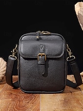 abordables Bolsos cruzados-Bolso bandolera vintage de piel sintética marrón para mujer con detalle de hebilla frontal: diseño compacto y elegante