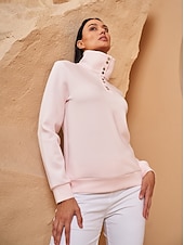 billiga Kvinnors golfkläder-Dam Pullover-tröja Svart Vit Rosa Långärmad Överdelar Golfkläder för damer Kläder Outfits Bär kläder