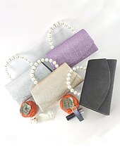 levne Psaníčka a kabelky na večer-dámská fialová třpytivá kabelka s perleťovým uchem – elegantní večerní kabelka na párty a svatby